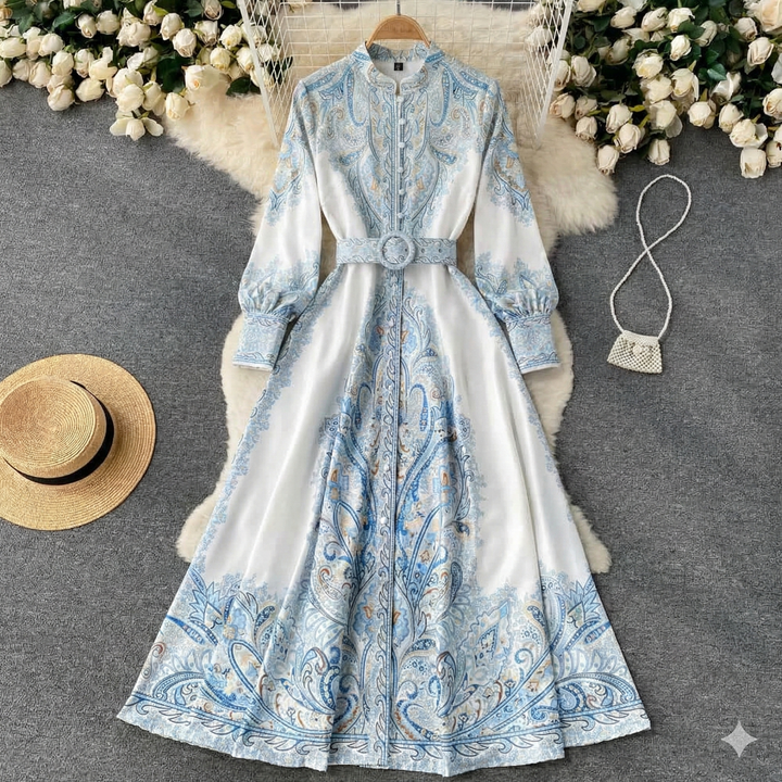 Women’s Maxi Dress Long Sleeve Belted | Formal