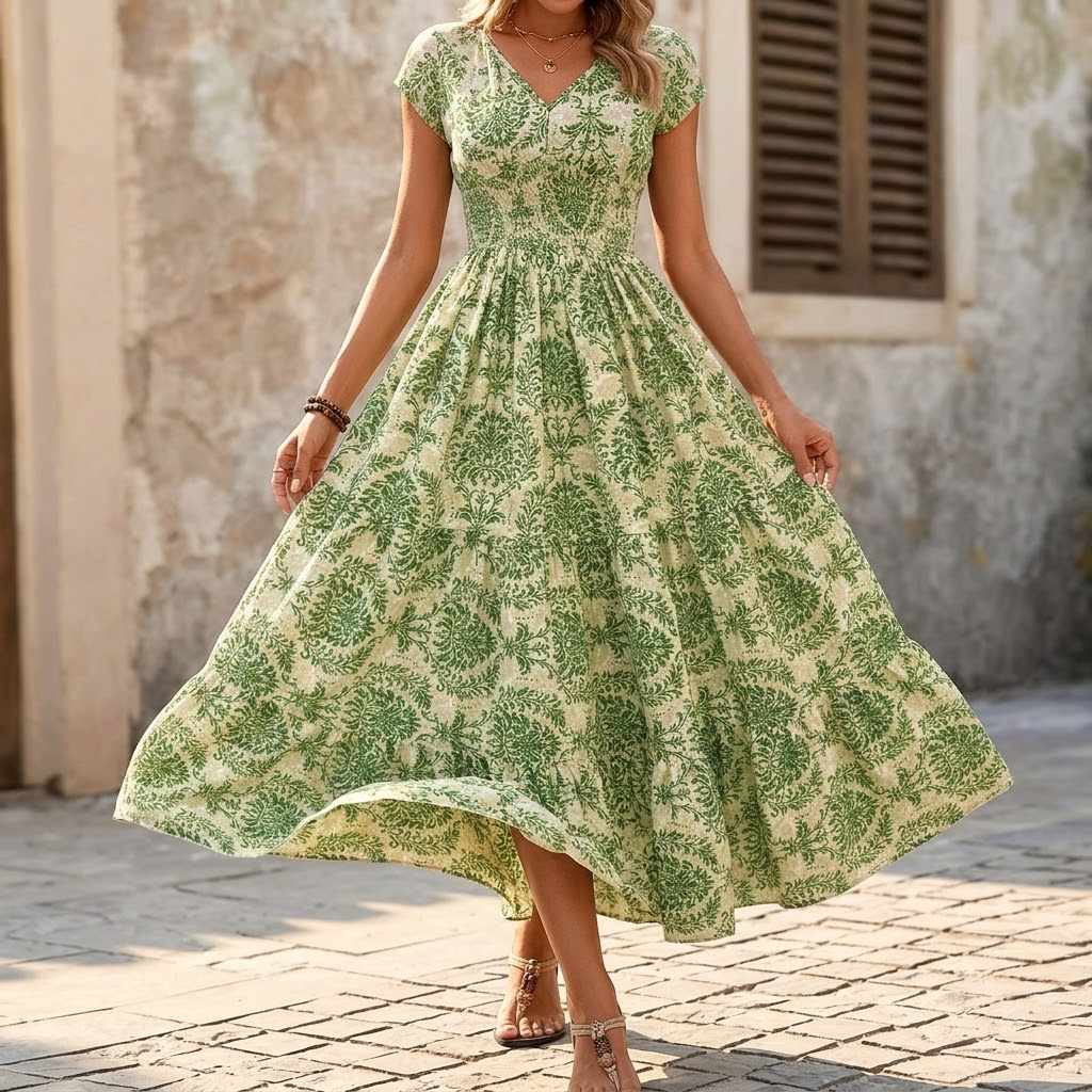 Women's Maxi Dress Smocked Waist | Boho