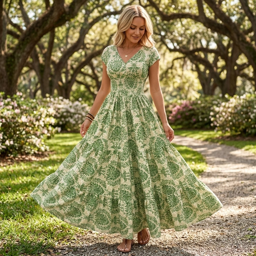 Women's Maxi Dress Smocked Waist | Boho