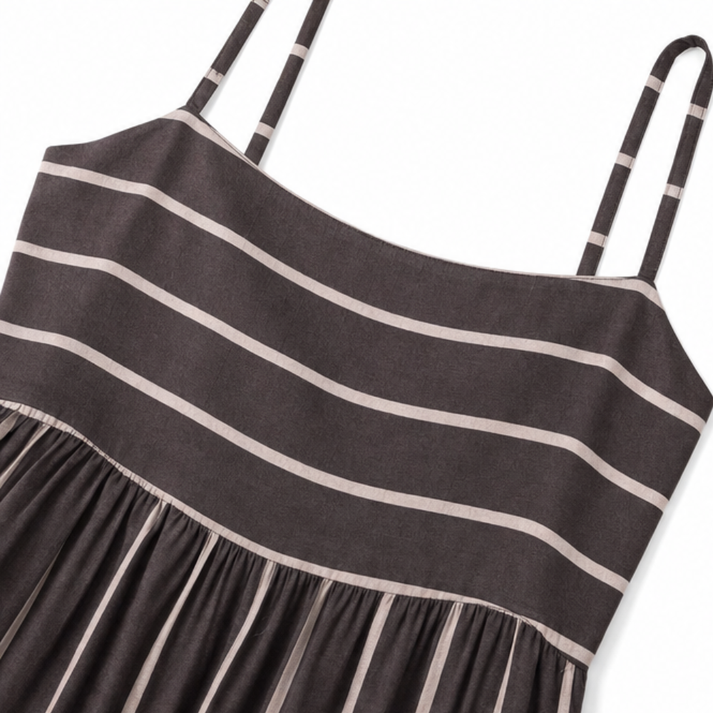 Women's Maxi Dress Square Neck Flowy | Striped