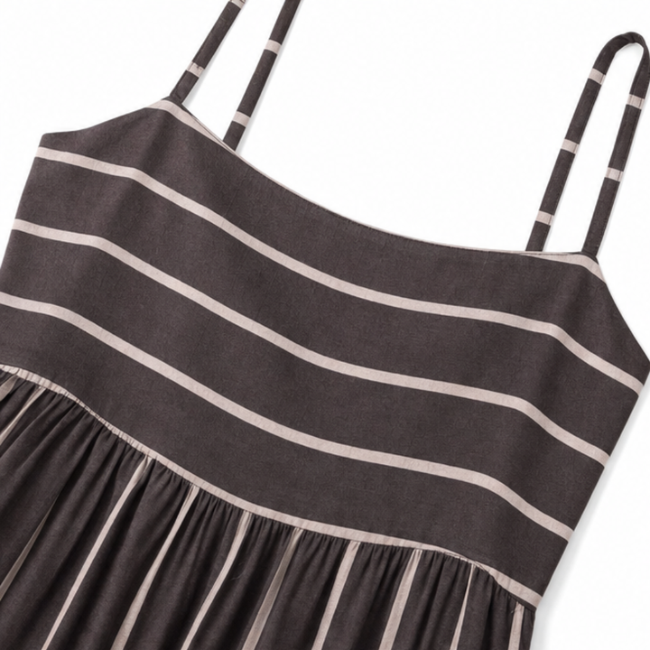 Women's Maxi Dress Square Neck Flowy | Striped