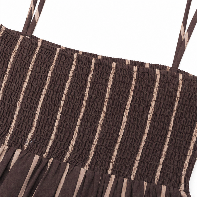 Women's Maxi Dress Square Neck Flowy | Striped