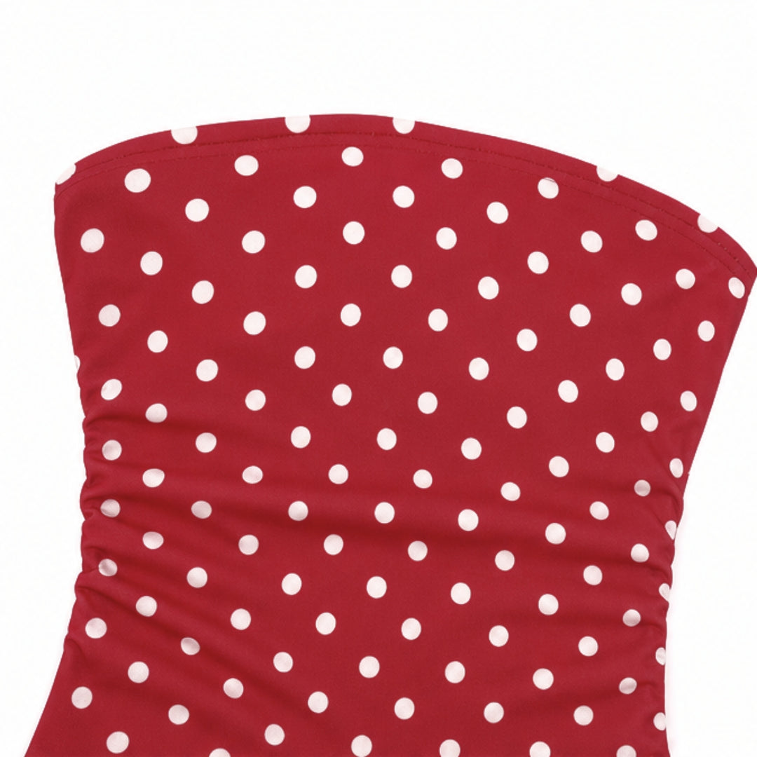 Women's Maxi Dress Strapless Full Skirt | Polka Dot