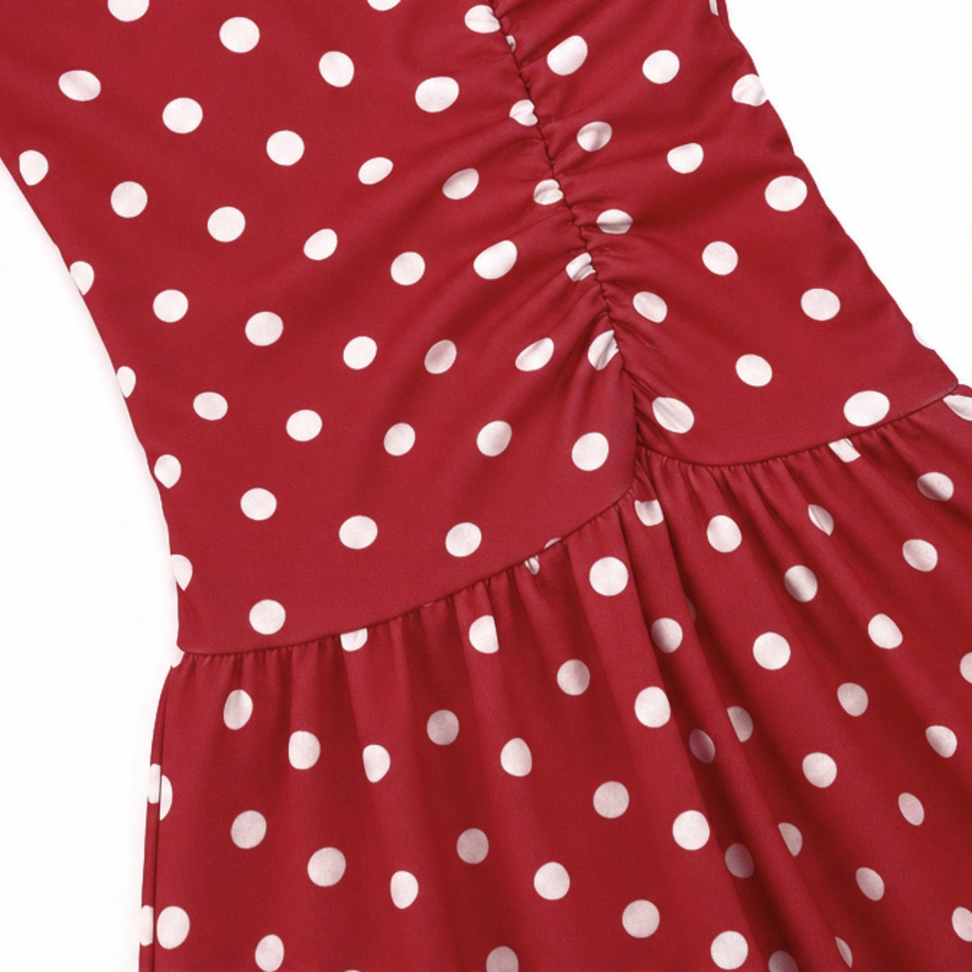 Women's Maxi Dress Strapless Full Skirt | Polka Dot