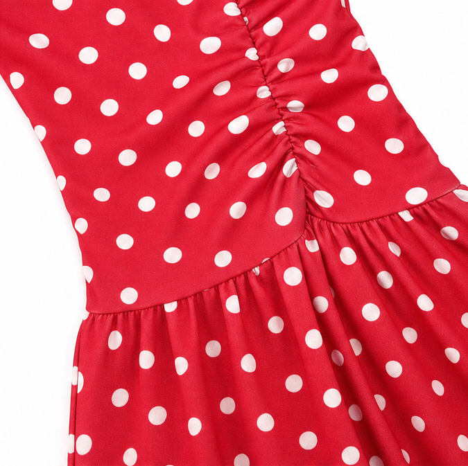 Women's Maxi Dress Strapless Full Skirt | Polka Dot