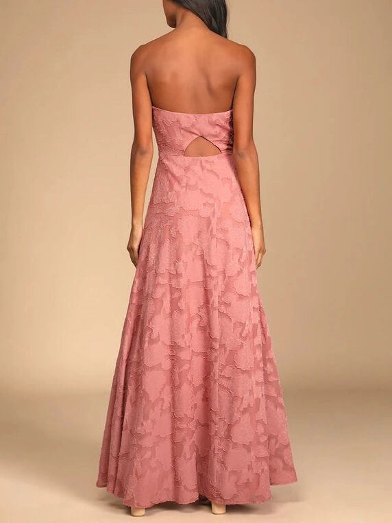 Women's Maxi Dress Strapless with Cut Out Back | Floral