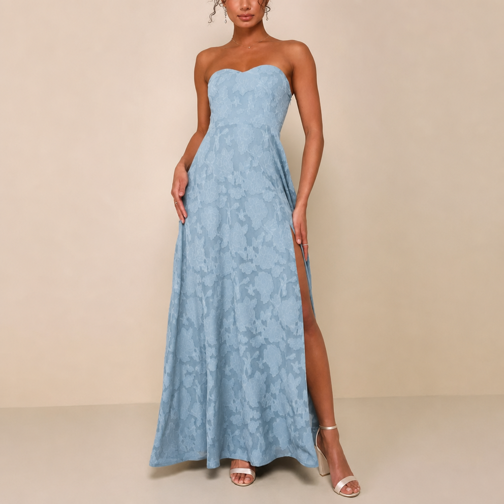 Women's Maxi Dress Strapless with Cut Out Back | Floral