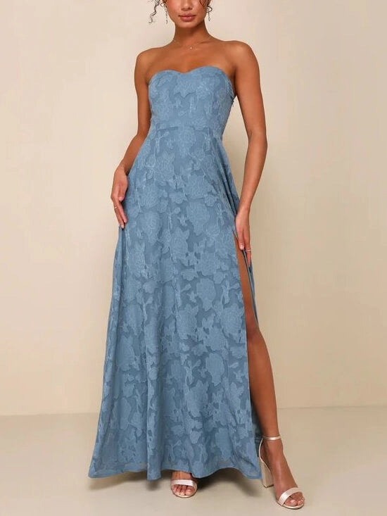 Women's Maxi Dress Strapless with Cut Out Back | Floral