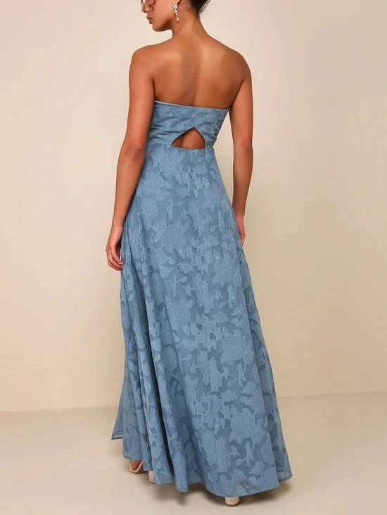 Women's Maxi Dress Strapless with Cut Out Back | Floral
