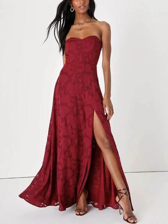 Women's Maxi Dress Strapless with Cut Out Back | Floral