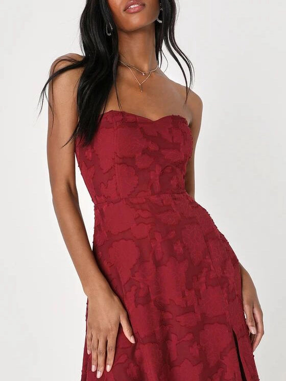 Women's Maxi Dress Strapless with Cut Out Back | Floral