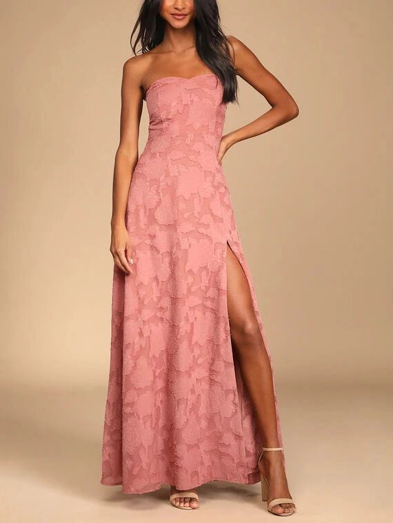 Women's Maxi Dress Strapless with Cut Out Back | Floral