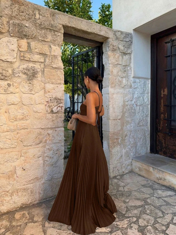 Women's Maxi Dress with Cutout | Pleated