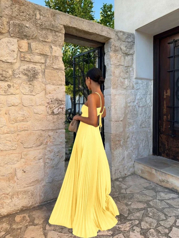 Women's Maxi Dress with Cutout | Pleated