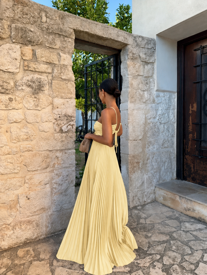 Women's Maxi Dress with Cutout | Pleated