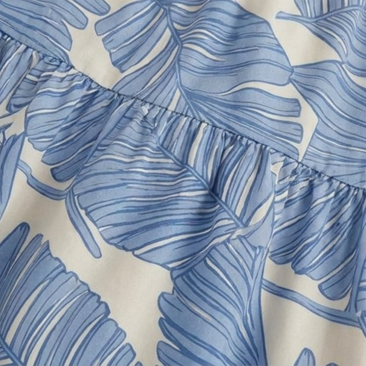 Women's Maxi Dress with Cutout Waist | Palm Print