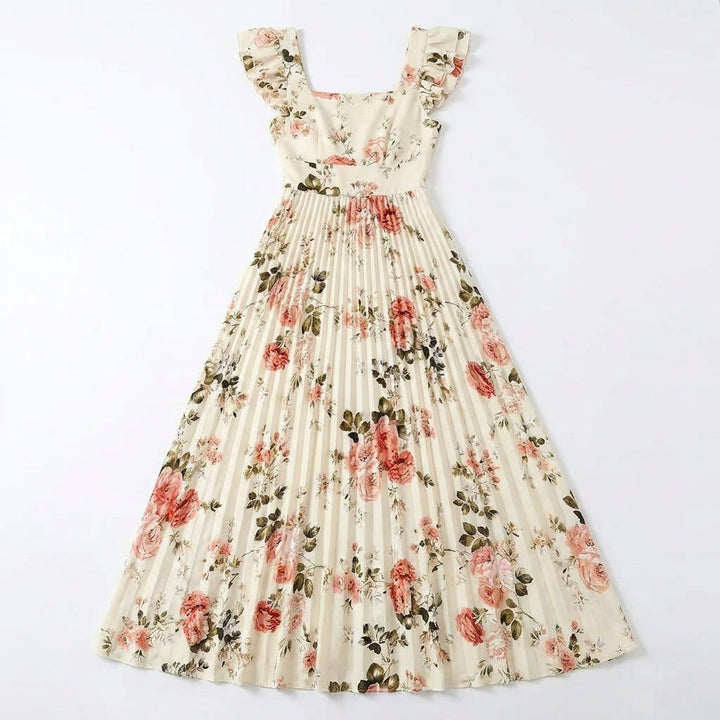 Women's Maxi Dress with Pleated Skirt | Floral