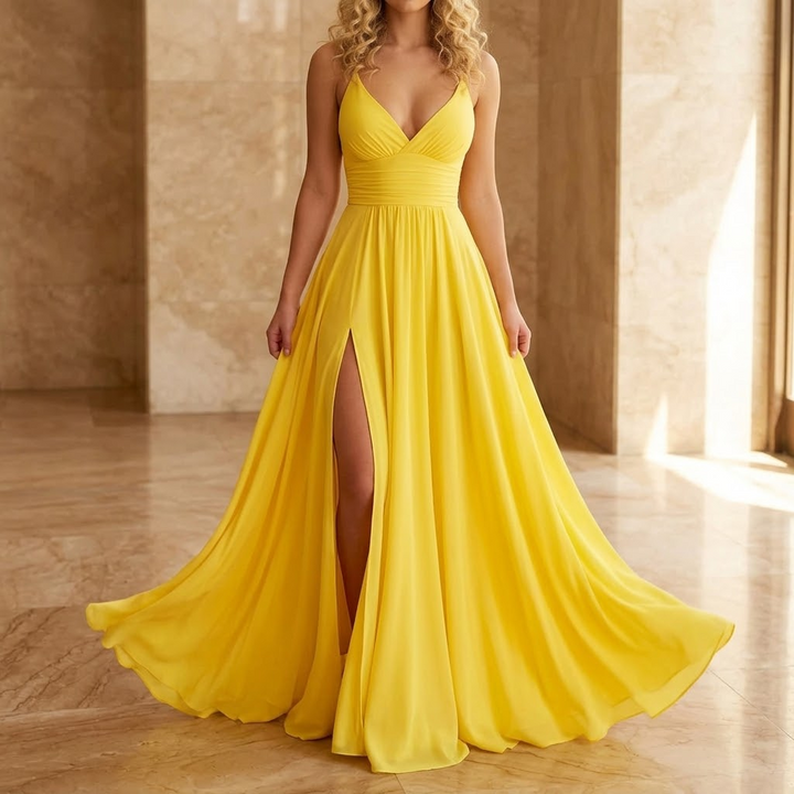 Women's Maxi Dress with Thigh Slit | Wedding Guest