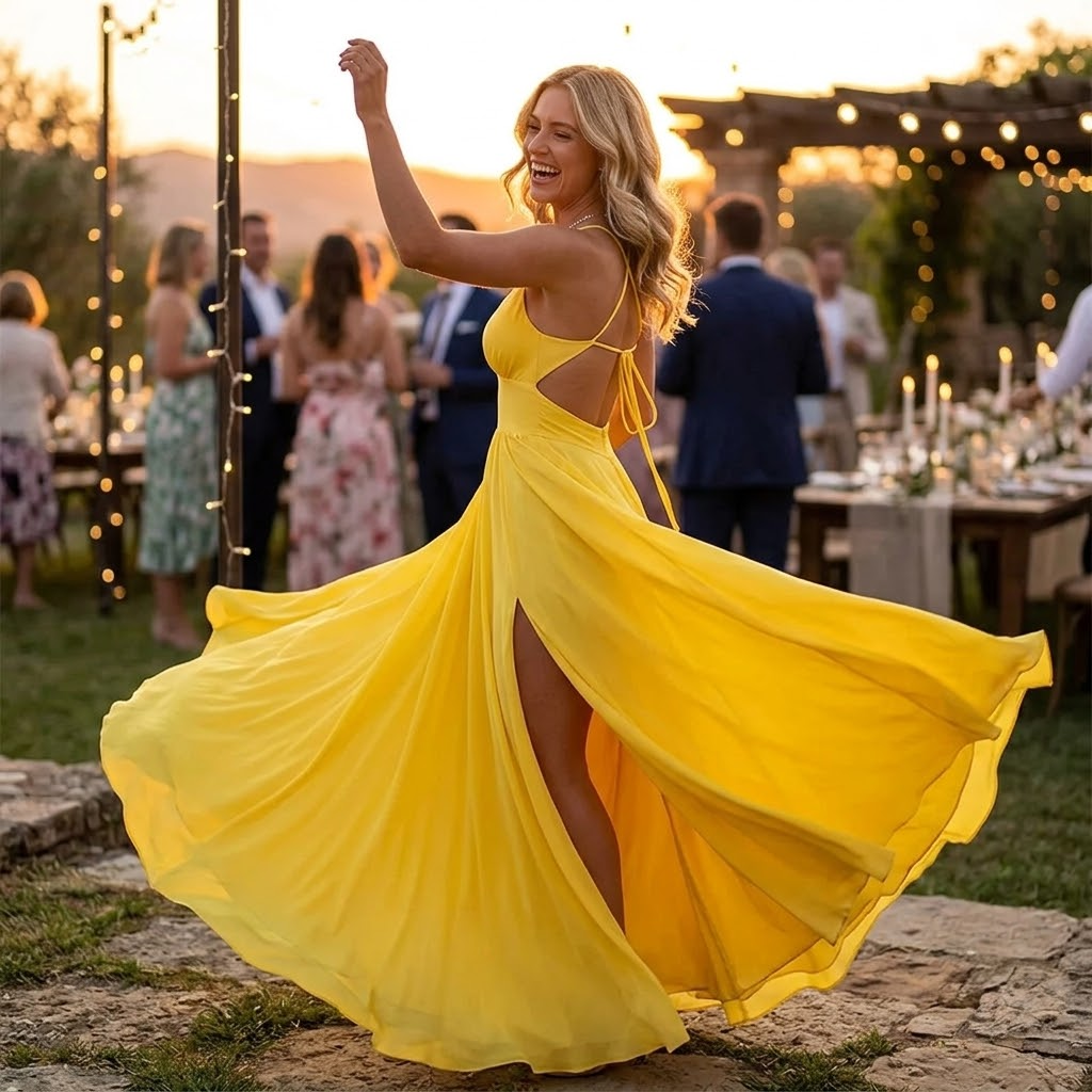Women's Maxi Dress with Thigh Slit | Wedding Guest