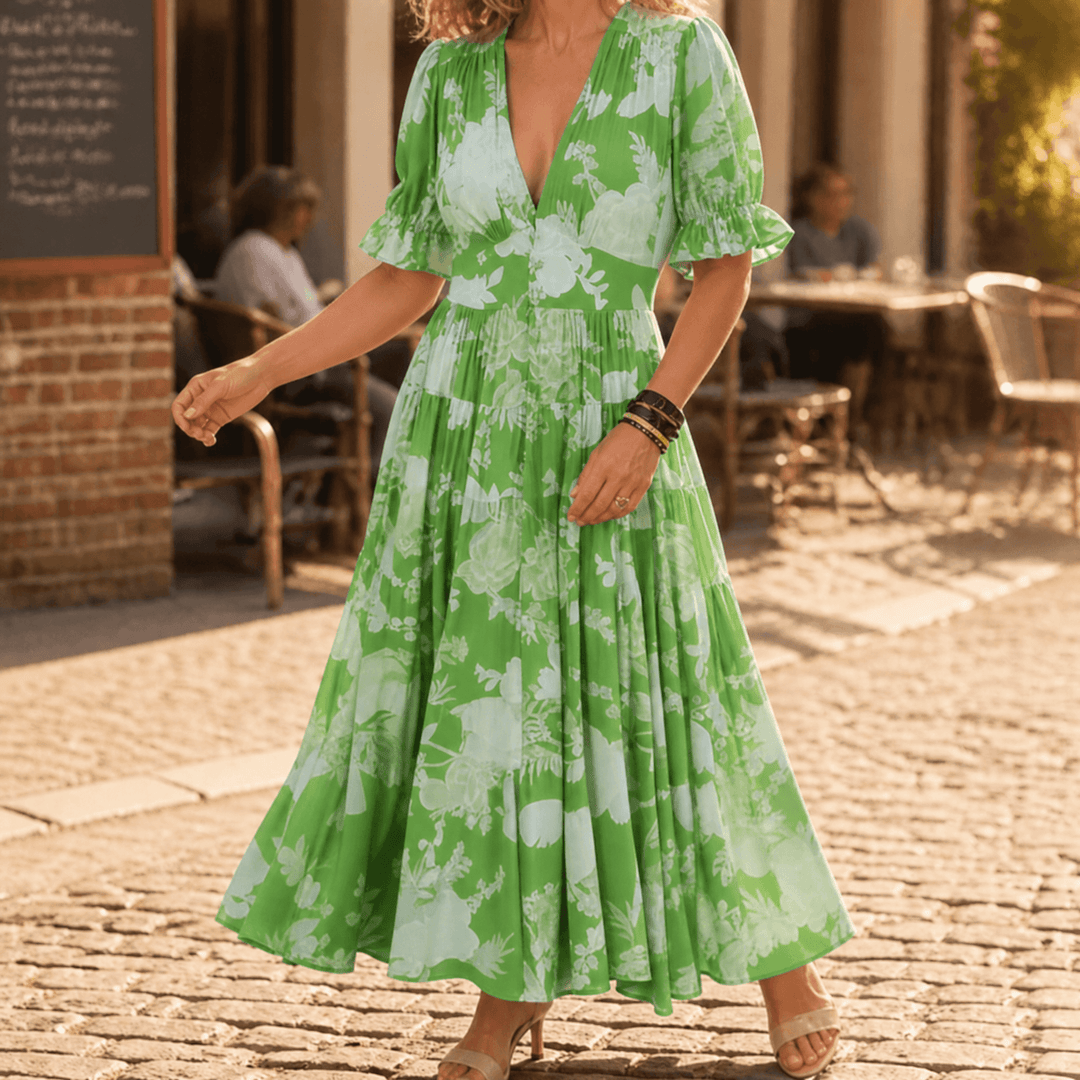 Women's Maxi Dress with V-Neck | Floral