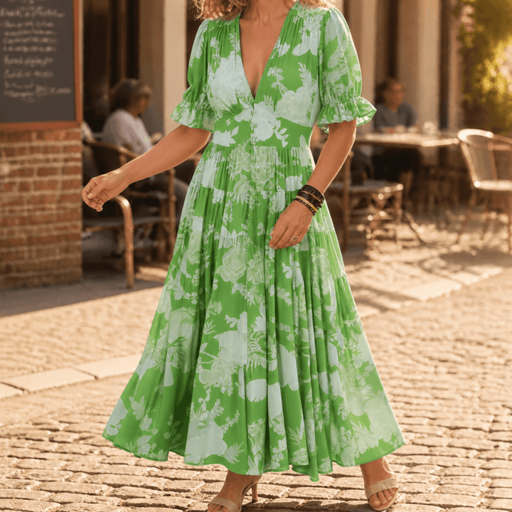 Women's Maxi Dress with V-Neck | Floral
