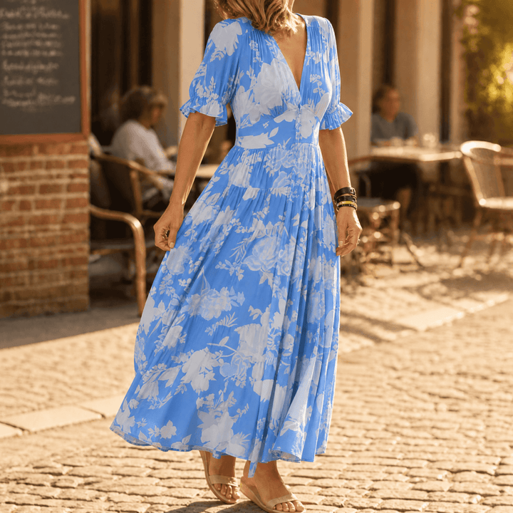 Women's Maxi Dress with V-Neck | Floral