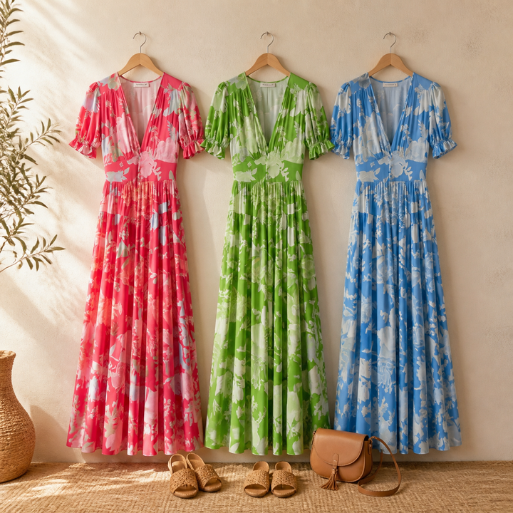 Women's Maxi Dress with V-Neck | Floral