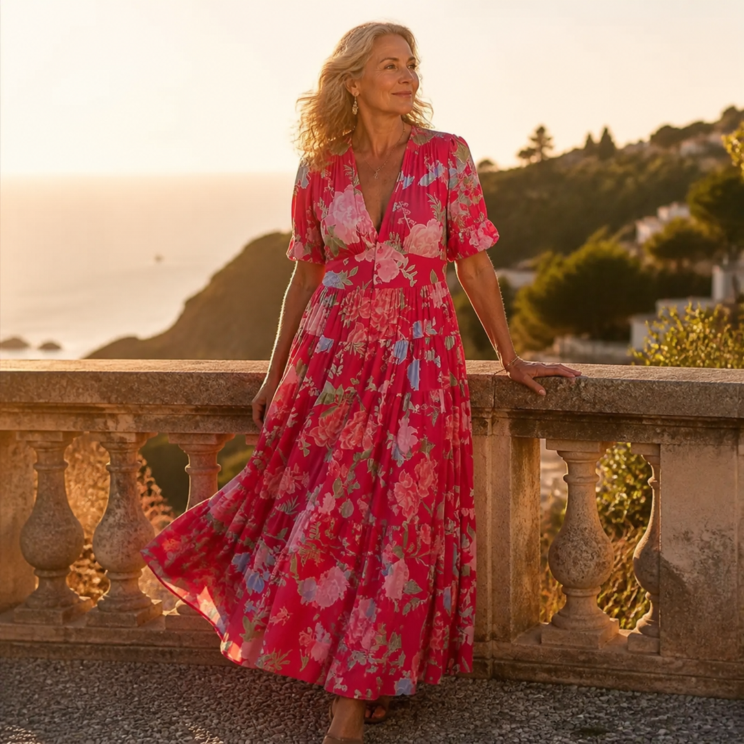 Women's Maxi Dress with V-Neck | Floral
