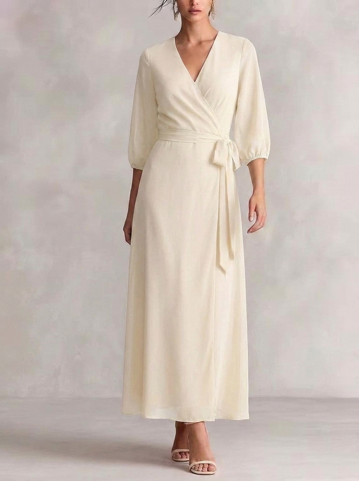 Women's Maxi Dress with V Neck & Wrap Waist | Formal Evening