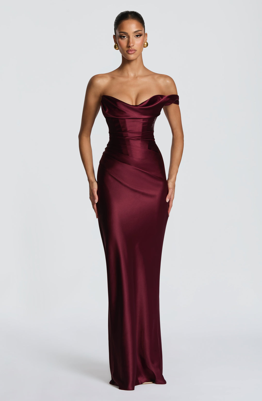 Women's Maxi Evening Dress with Corset & Lace-Up Back | One Shoulder