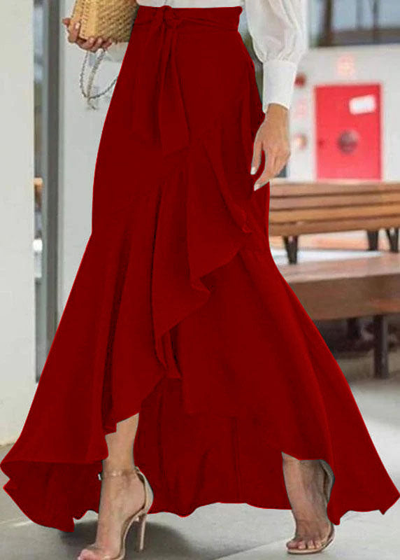 Women's Maxi Skirt High-Waisted with Ruffle | Tie-Waist