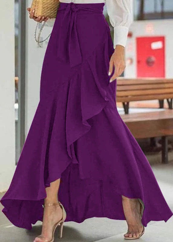 Women's Maxi Skirt High-Waisted with Ruffle | Tie-Waist