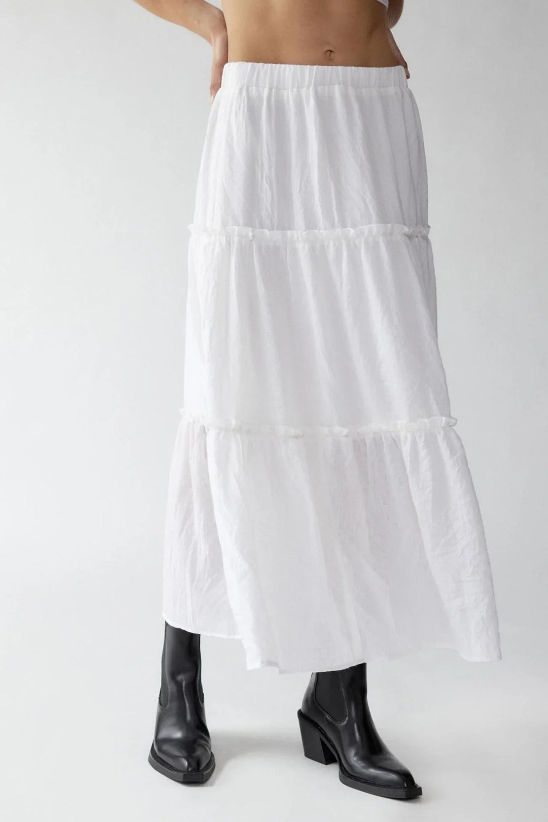 Women's Maxi Skirt Tiered with Elastic Waist | Boho