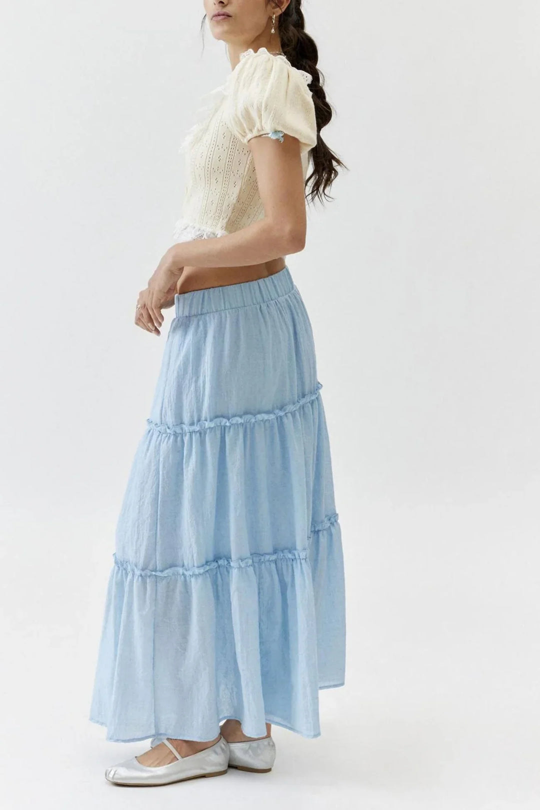 Women's Maxi Skirt Tiered with Elastic Waist | Boho
