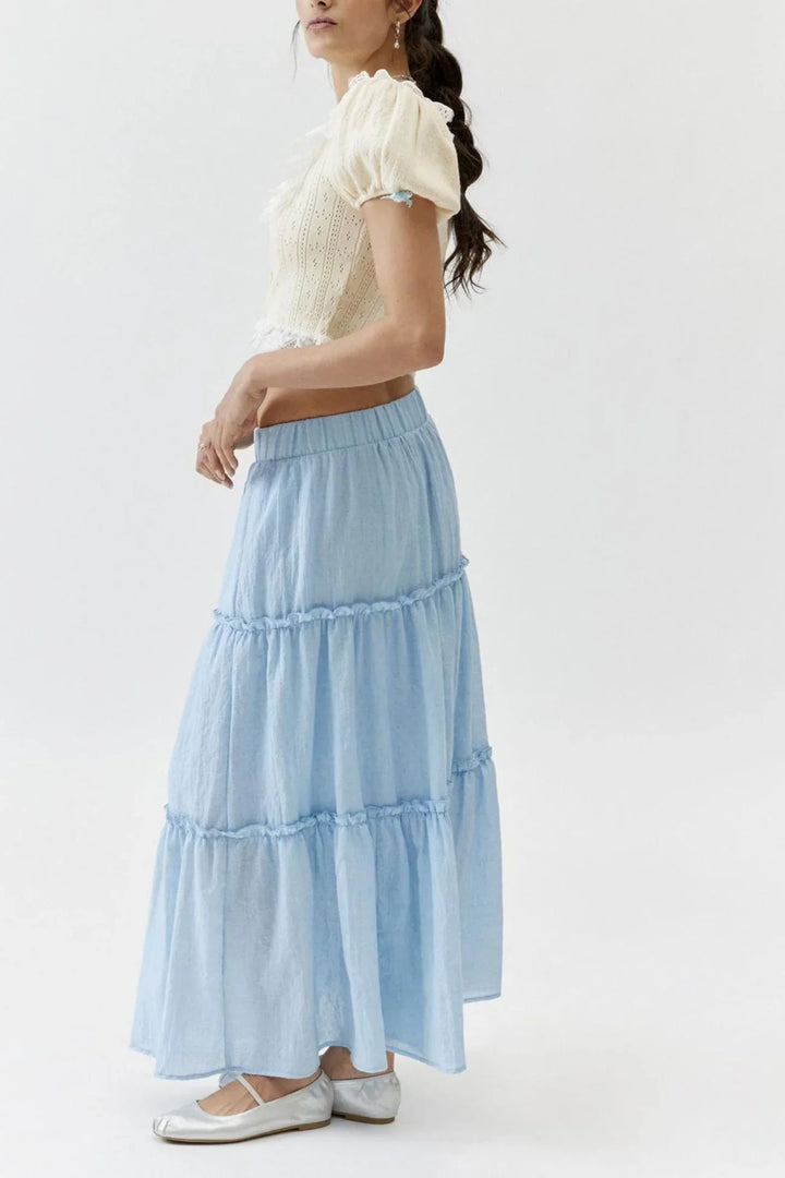 Women's Maxi Skirt Tiered with Elastic Waist | Boho