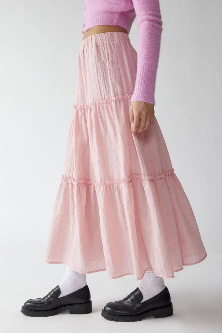 Women's Maxi Skirt Tiered with Elastic Waist | Boho