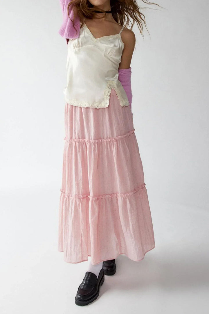 Women's Maxi Skirt Tiered with Elastic Waist | Boho