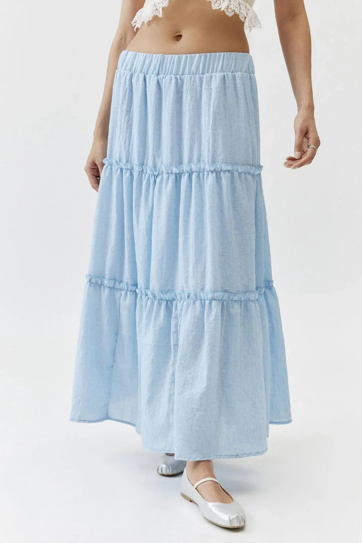 Women's Maxi Skirt Tiered with Elastic Waist | Boho