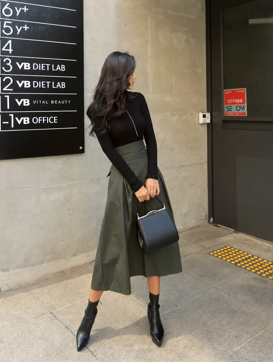 Women's Maxi Skirt with High Waist & Bow Tie | A-Line