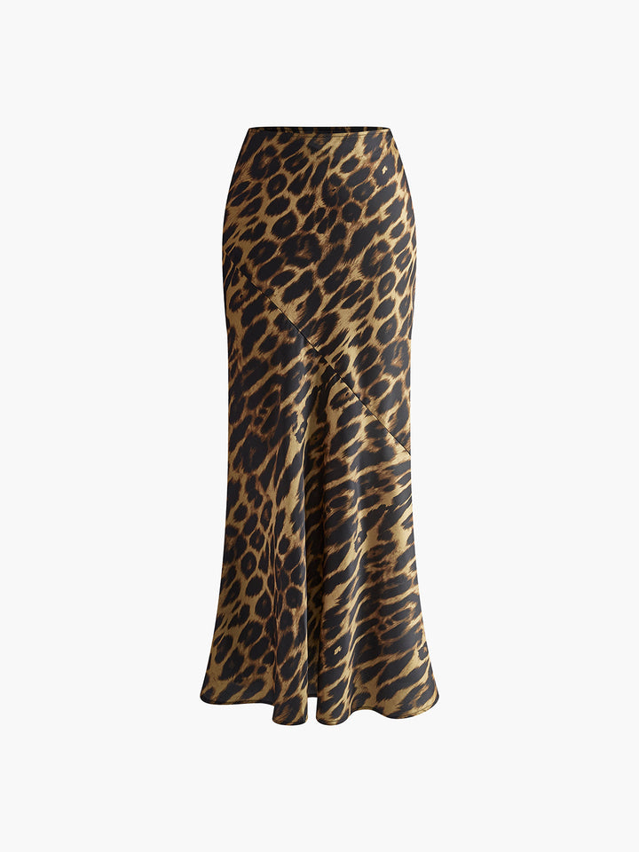 Women's Maxi Skirt with Leopard Print | Bodycon