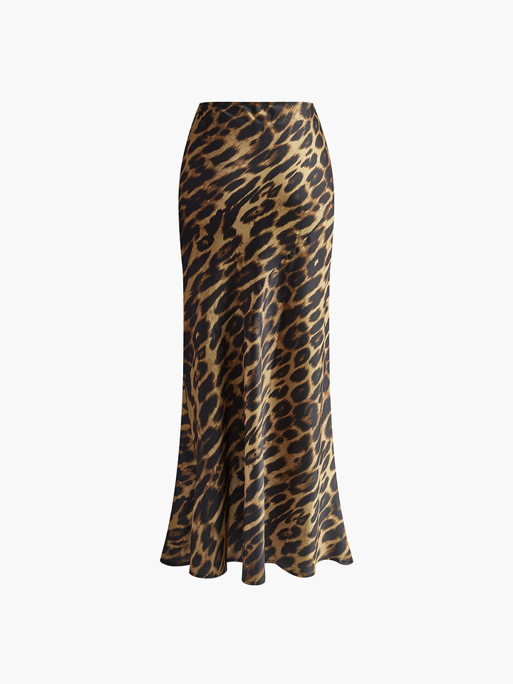 Women's Maxi Skirt with Leopard Print | Bodycon