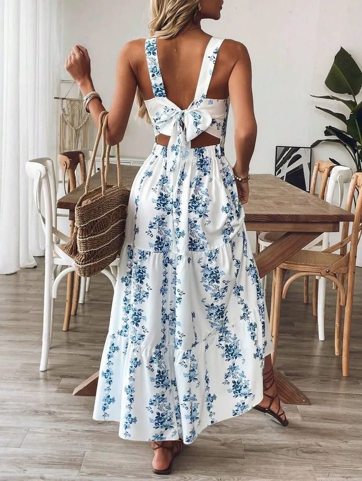 Women's Maxi Sundress with Bow Back | Floral