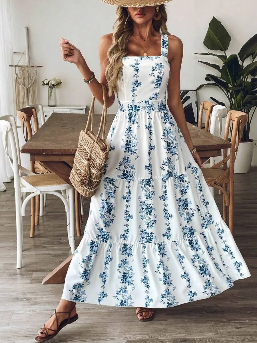 Women's Maxi Sundress with Bow Back | Floral
