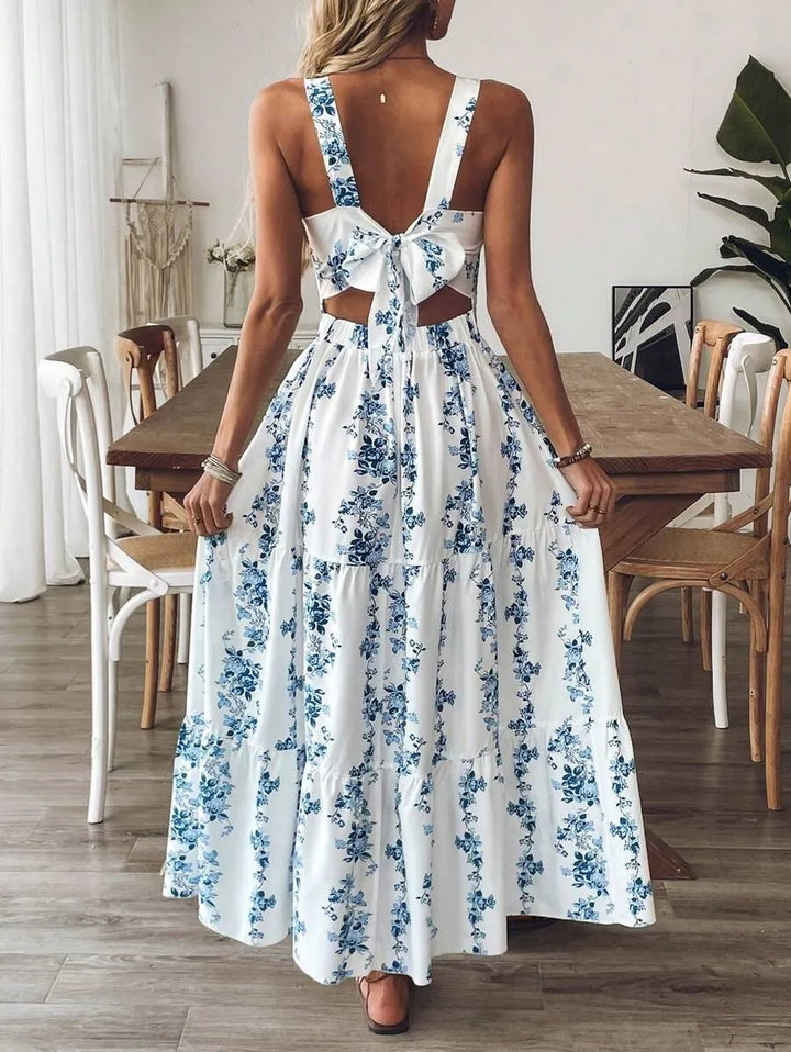 Women's Maxi Sundress with Bow Back | Floral