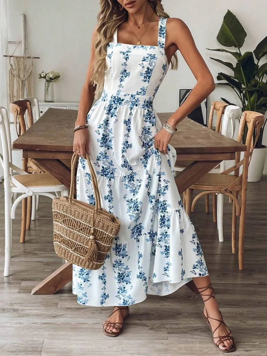 Women's Maxi Sundress with Bow Back | Floral