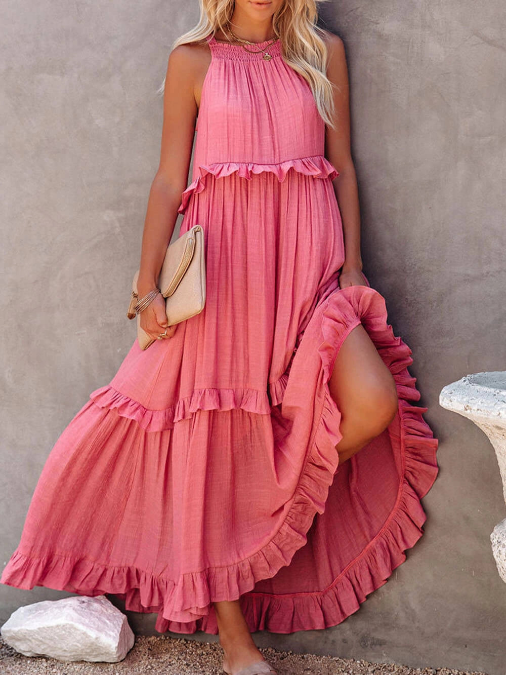 Women's Maxi Sundress with Ruffle Tiers | Boho
