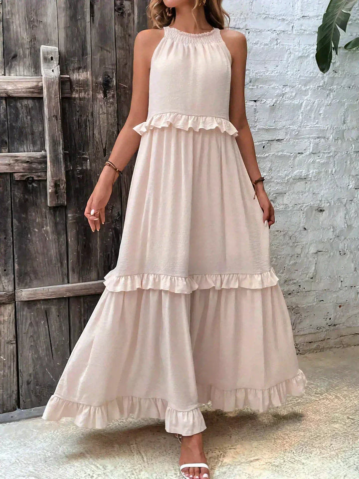 Women's Maxi Sundress with Ruffle Tiers | Halter Neck