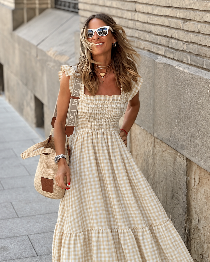 Women's Maxi Sundress with Smocked Bodice | Gingham