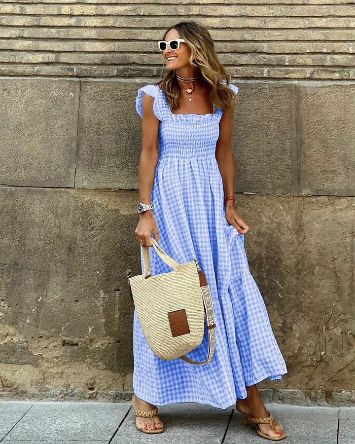 Women's Maxi Sundress with Smocked Bodice | Gingham