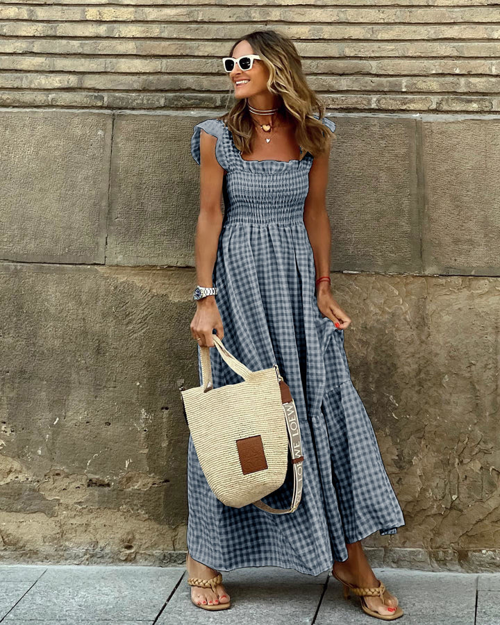 Women's Maxi Sundress with Smocked Bodice | Gingham
